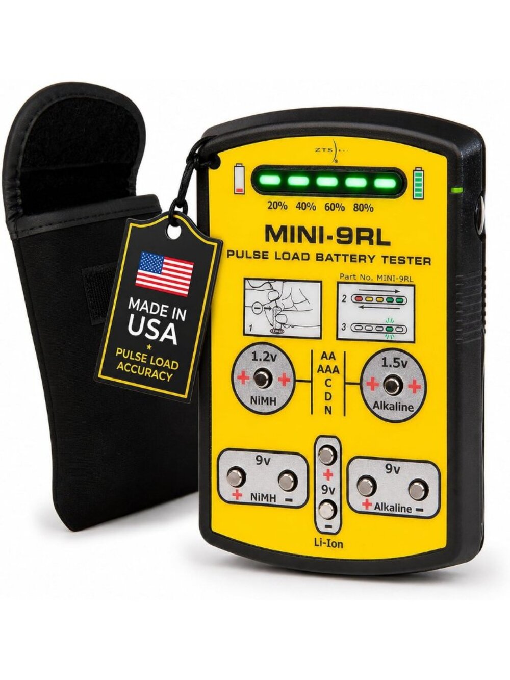 Universal Battery Tester for AAA AA C D 9V - LED Display, Accurate Load Test